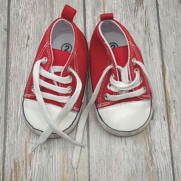 Converse Baby Soft Canvas Shoes Size 2 - Picture 1 of 4